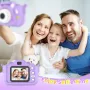 Детска камера 1080P HD 2,0-инчов екран с 32GB карта, лилава, снимка 4