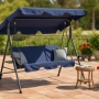 Градинска люлка A-Type със сиви възглавници и поставки за чаши , снимка 4