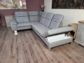 ПРОМОЦИЯ!!! Сив ъглов диван от плат с функция сън и ракла Rhone, снимка 4