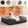 Легло за малки кучета ASHAL, меко, удобно пухкаво с неплъзгащо се дъно, сиво (60x46x15 см), S, снимка 3