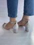 Стилни дамски сандали с ток , снимка 2