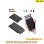 Черен картодържател с RFID защита за безконтактни карти - алуминиев - КОД 4043, снимка 1