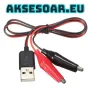 USB адаптер преходник за ток с 2 електрически кабела със щипки скоби тип крокодил тестови сонди, снимка 10