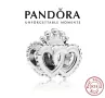 Сребърен елемент PANDORA 925 Silver Crown & Entwined Hearts., снимка 1