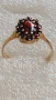Дамски позлатен пръстен с гранати, материал сребро 925., снимка 3