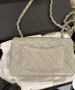 Красива сива чанта Шанел/Chanel от естествена кожа , снимка 2