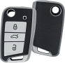 Калъф за автомобилен ключ зА VW Golf 7, Mk7, Polo, Touareg, Skoda Octavia 3, Seat Leon, 3 бутона, снимка 1