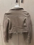 Pull&Bear велурено бежово късо яке тип байкър, снимка 3