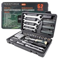 Гедоре 62 части 1/4” 6-стенно RockForce, снимка 1 - Гедорета - 45856299