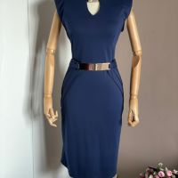 Синя рокля от трико, размер L-XL, снимка 1 - Рокли - 45717968
