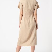 Vero Moda - Рокля тип риза Viviana от лиосел, Камел, XS, снимка 2 - Рокли - 45964037