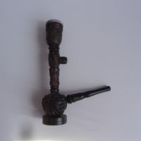 Автентична лула за пушене от дърво и камък на Yao Hill Tribe, снимка 10 - Антикварни и старинни предмети - 45478723