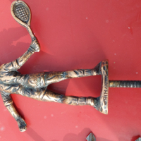 бонзова статуя  на тенисист , снимка 4 - Статуетки - 45039994