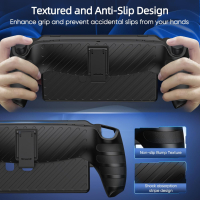 Защитен калъф FASTSNAIL за Playstation Portal, удароустойчив силиконов с вградена стойка, черен, снимка 2 - Аксесоари - 45047829
