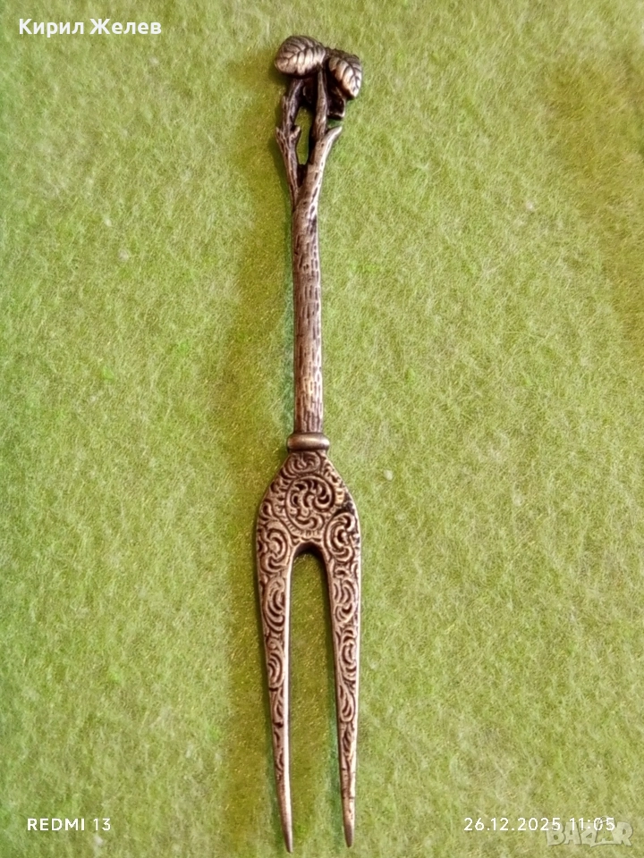 Винтидж сребърна вилица красива орнаментика ювелирна изработка за КОЛЕКЦИЯ 25172, снимка 1