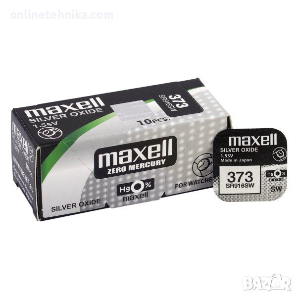 Сребърна батерия Maxell 373, SR916SW, снимка 1