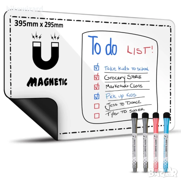 ZHSX Магнитна бяла дъска с химикали 295 x 395 мм НОВА, снимка 1