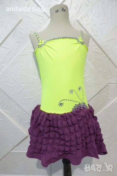 Рокля за спортни танци в електрик и лилаво, снимка 1
