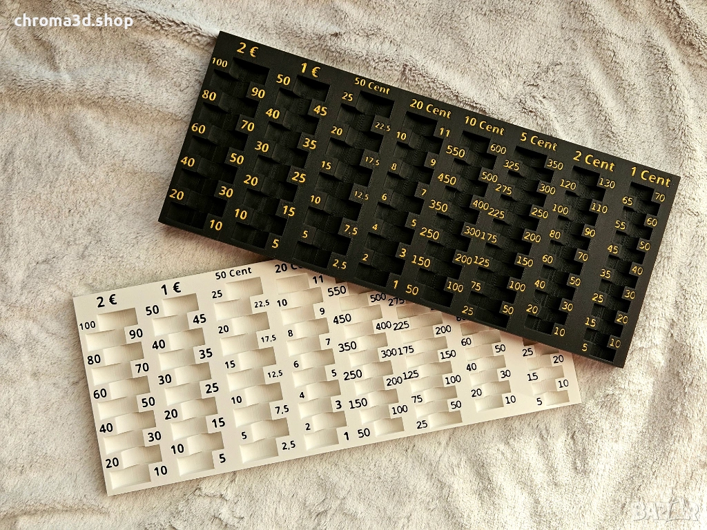 Голям Евро Монетник с износоустойчиви текст цифри. BIG Euro Coins Tray, снимка 1