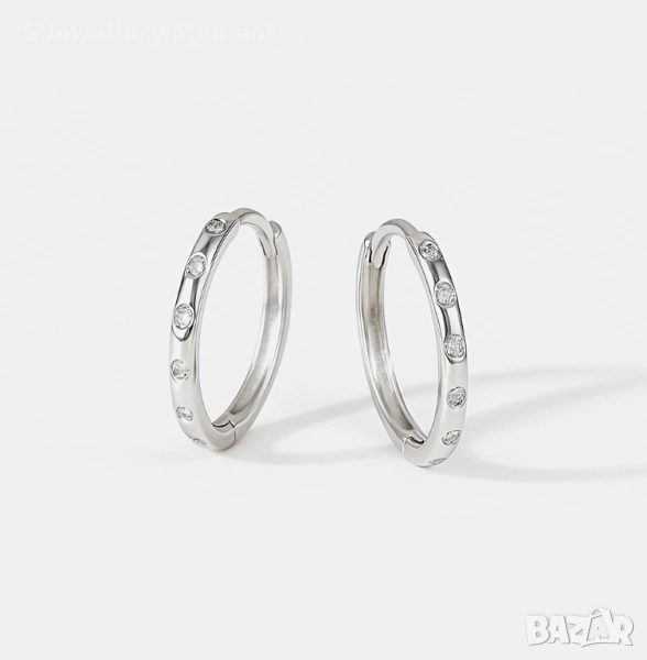 Сребърни обеци халки тип Пандора PANDORA, снимка 1