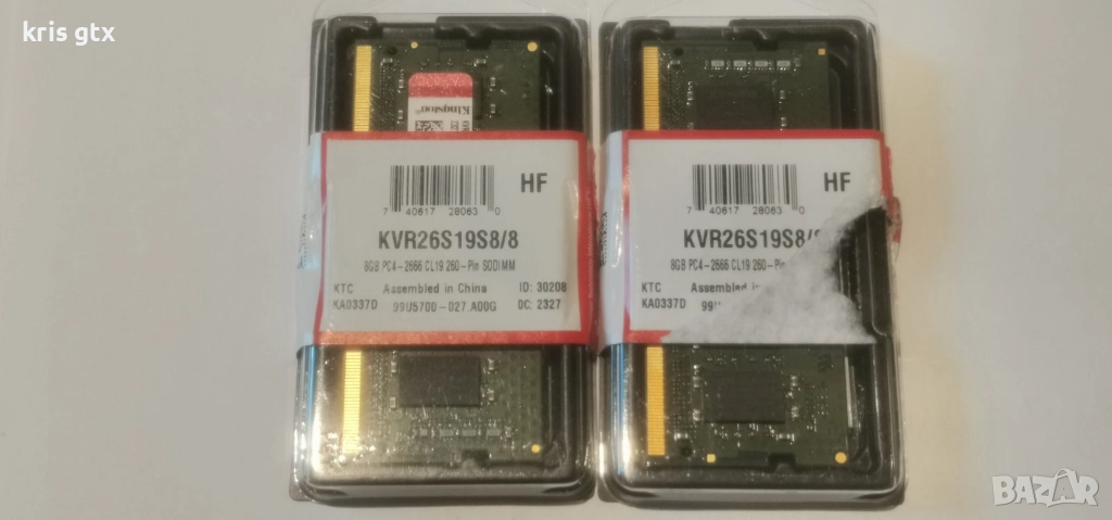 RAM памет laptop Kingston 2x8GB DDR4 2666MHz  16gb, снимка 1