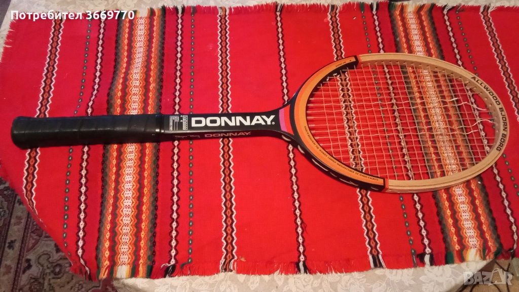 Винтидж дървена тенис ракета Donnay, снимка 1
