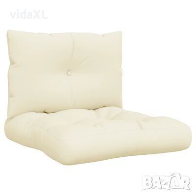 vidaXL Палетни възглавници, 2 бр, кремави, текстил（SKU:314545, снимка 1