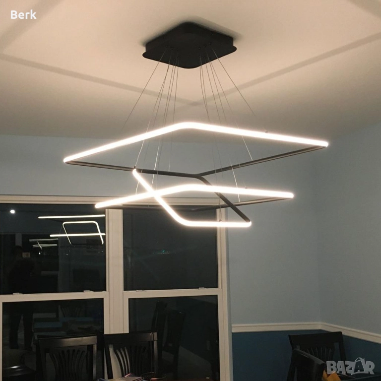 Модерен LED полилей – квадратен корпус, снимка 1