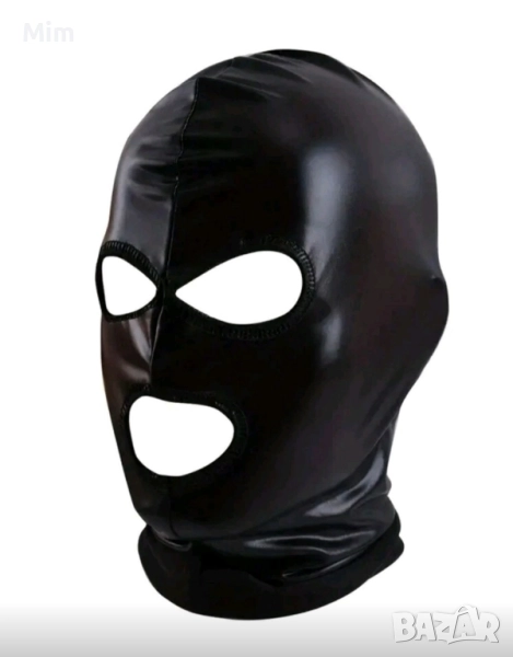 Черна маска от еластична еко кожа , снимка 1