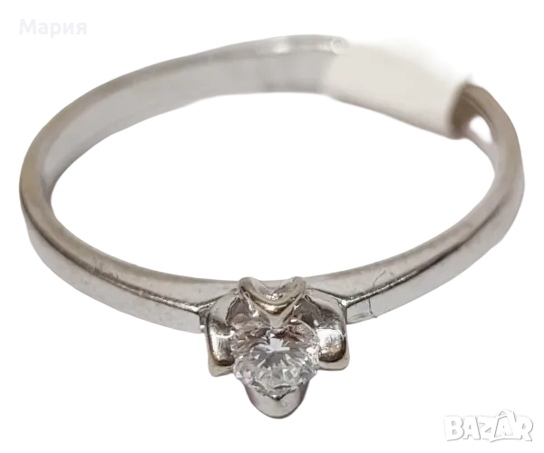 ЗЛАТЕН ПРЪСТЕН С ДИАМАНТ , снимка 1