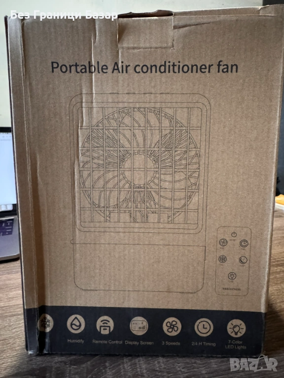Нов мини Портативен въздушен охладител с дисплей и таймер за бюро офис, снимка 1