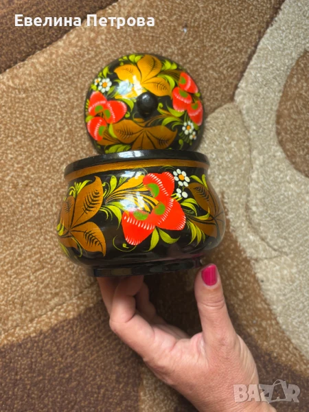 Дървена рисувана кутия Хохлома, снимка 1