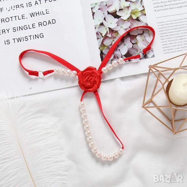 Стимулиращи еротични прашки с роза и перлени топчета - Код:1320, снимка 1