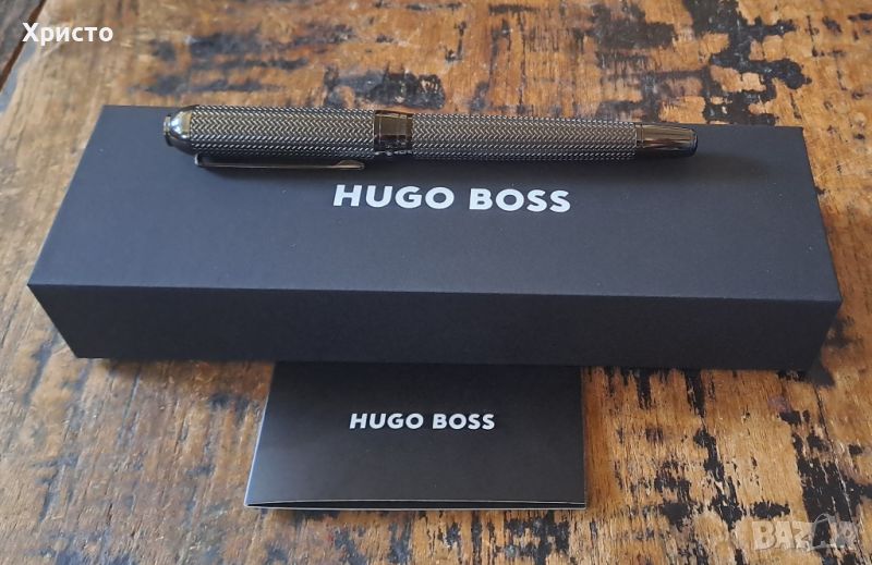 HUGO BOSS Gun метал включваща модернизирани шарки на рибена кост, снимка 1