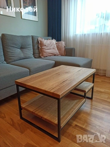 холна маса от масив и желязо , снимка 3 - Маси - 53641072