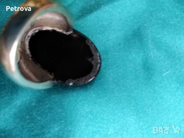 Масивен нестандартен сребърен пръстен с Оникс, снимка 6 - Пръстени - 53134680