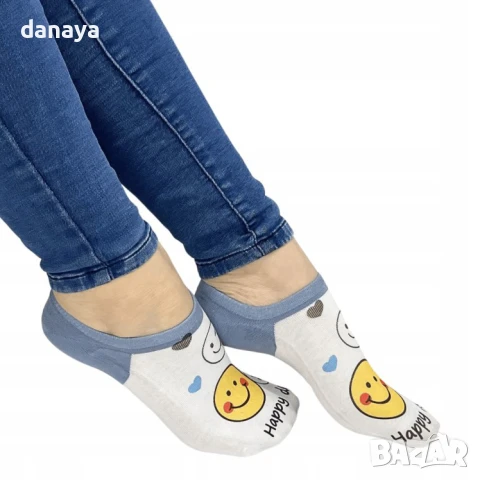 6030 Дамски чорапи терлички Happy day, 35-41 номер, снимка 6 - Дамски чорапи - 51084903