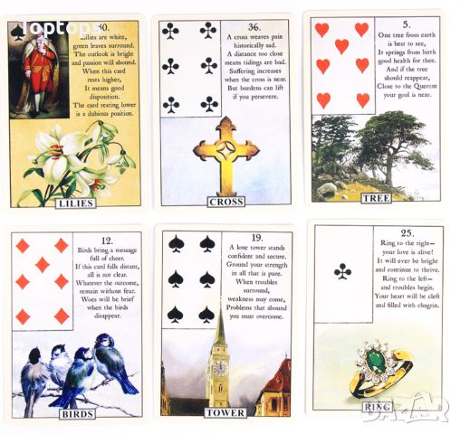 Ленорман: Golden Lenormand & Blue Bird Lenormand & Skrying Ink Lenormand , снимка 12 - Карти за игра - 45415285