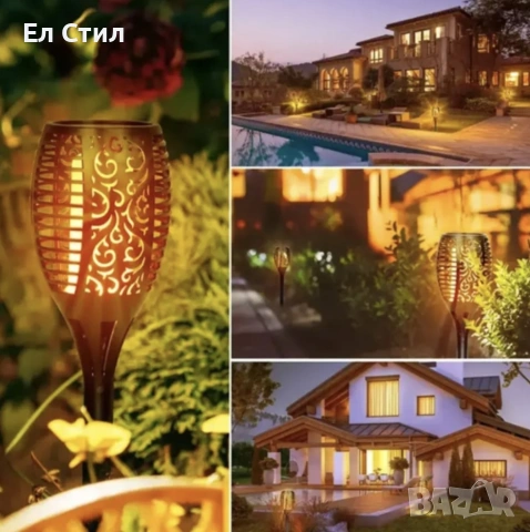 Соларна лампа тип пламък – комплект от 6 бр., снимка 8 - Соларни лампи - 53927969