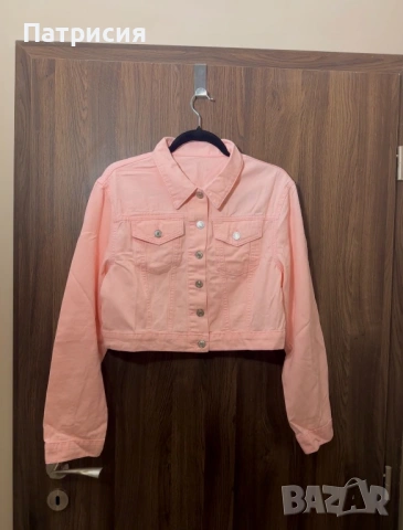 Чисто ново розово дънково яке, размер L, снимка 15 - Якета - 54031770