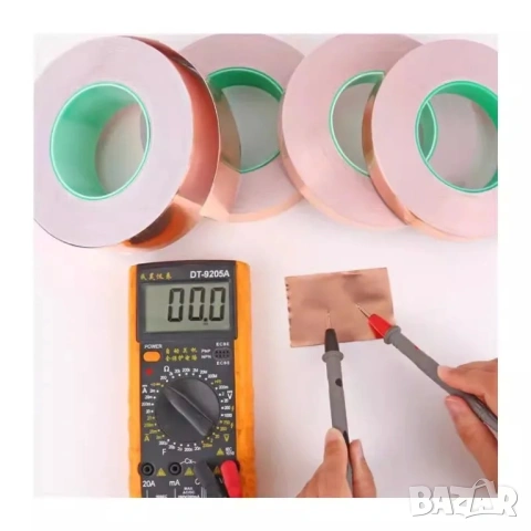 Медна фолиева лента с двустранно проводимо лепило EMI 10 мм х 20 метра, снимка 9 - Друга електроника - 52159226