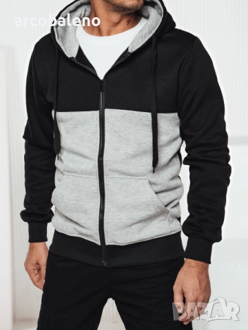 Мъжки суичър с цип и качулка, 3цвята , снимка 10 - Суичъри - 47535709