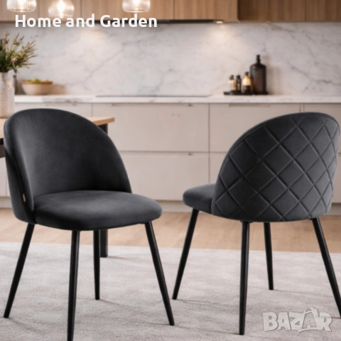 Дизайнерски сив стол FARO – тапициран, стабилен и удобен