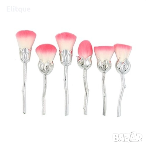 Шест броя четки за грим с форма на роза HZS44, снимка 7 - Други - 52830531