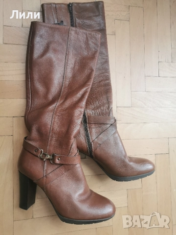 Кожени кафяви ботуши 38 номер