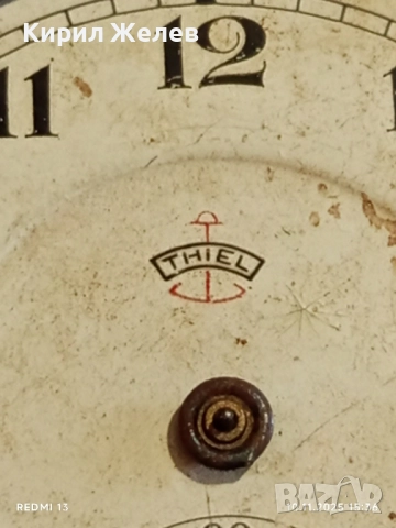 Стар джобен часовник THIEL без стъкло за КОЛЕКЦИЯ 51499, снимка 3 - Антикварни и старинни предмети - 52364639