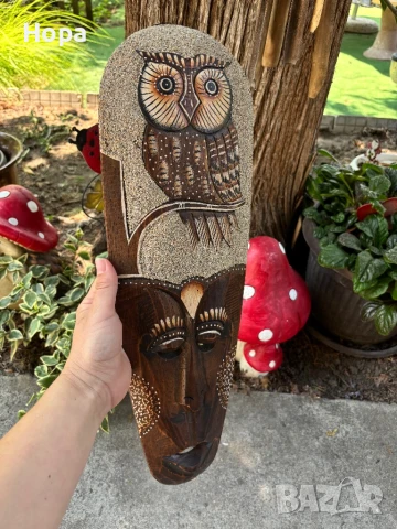 Маска за стена от дърво 50см., снимка 2 - Декорация за дома - 50743581