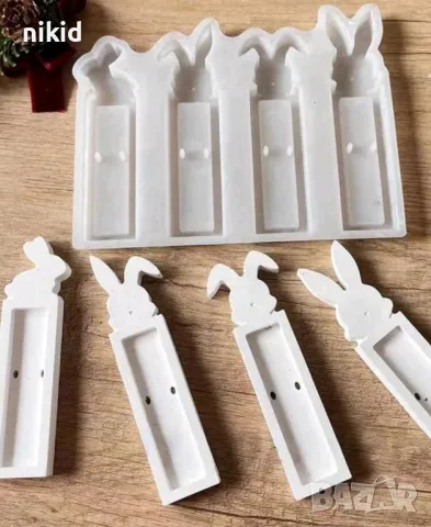 Заек държач поставка органайзер силиконов молд с отвор за предмет силиконов молд форма смола гипс