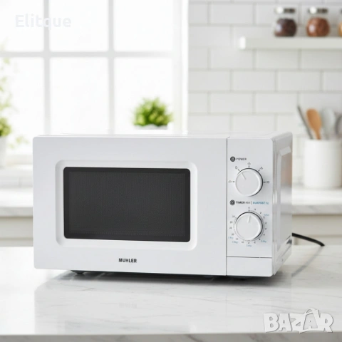 Микровълнова фурна MUHLER MO-5009 20L – 700W, механичен контрол, снимка 6 - Микровълнови - 53500181