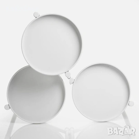 Бял цветарник - метална поставка за цветя, снимка 3 - Стайни растения - 53478256